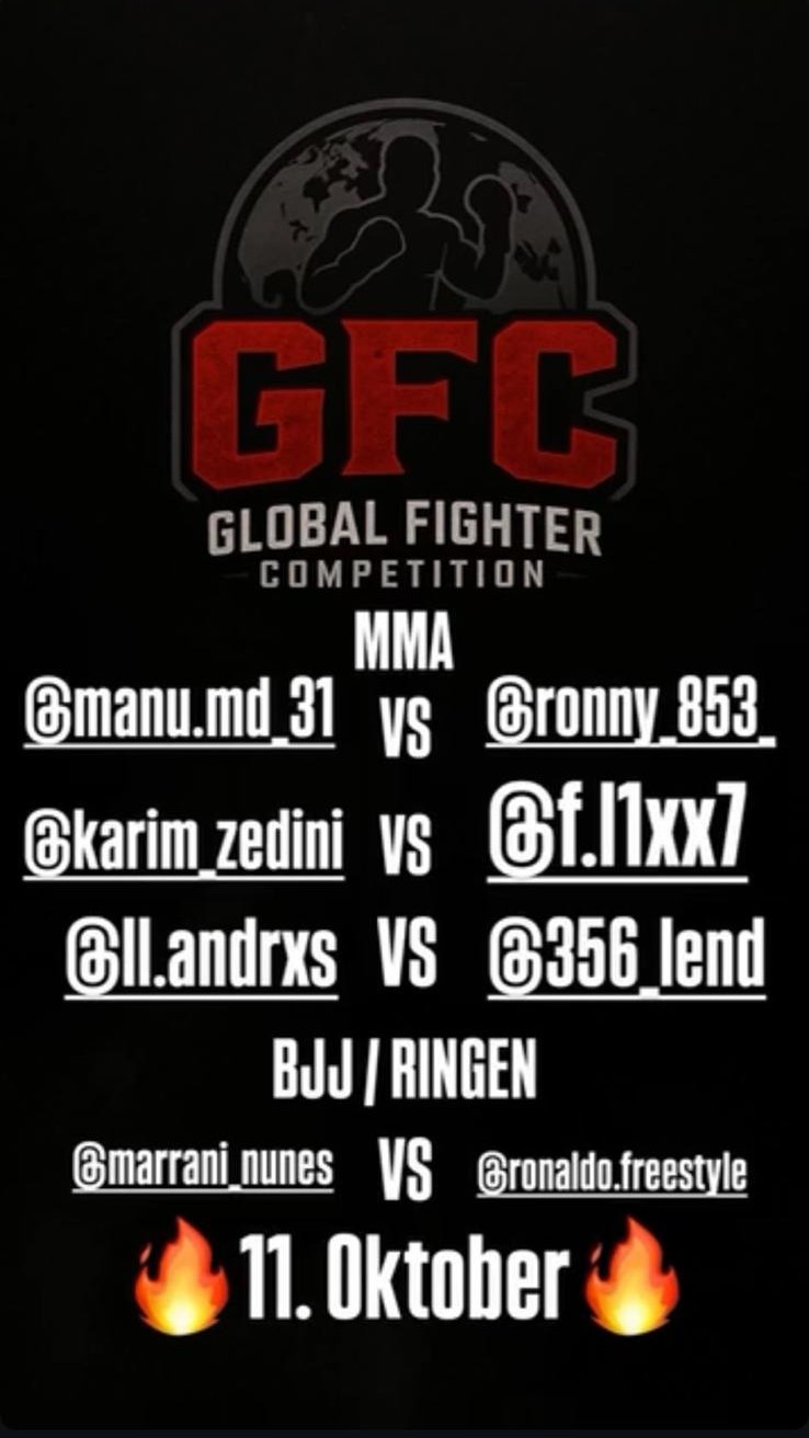 GFC Fight Night Fight Card 1